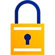 Illustration of a padlock with a keyhole in the middle.