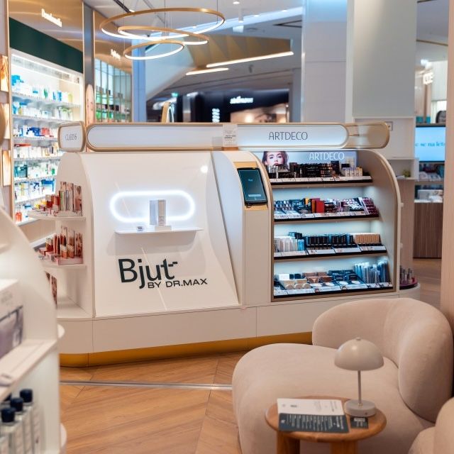 make up counter in shop