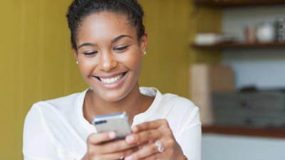 Woman using mobile phone